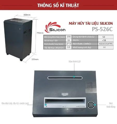 Máy Hủy Công Nghiệp Silicon PS-526C