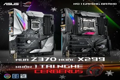 Giáng sinh rinh quà cùng bo mạch chủ Asus Rog Z370 & X299